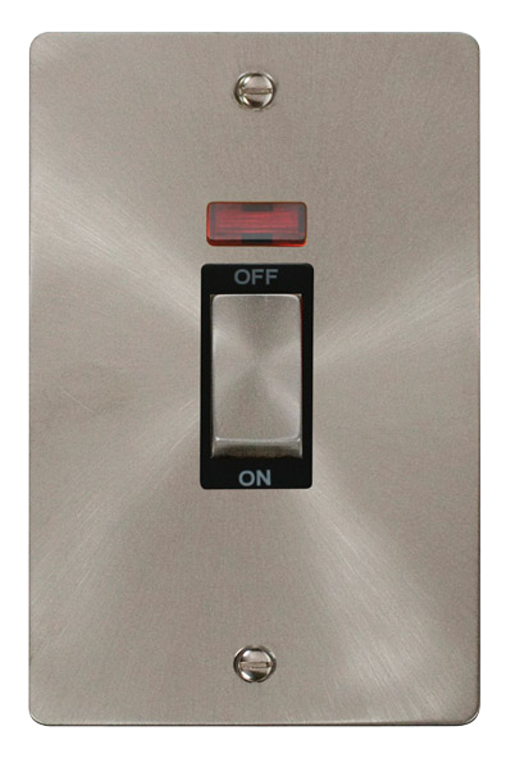 Click Define Brushed Stainless 2G 45A DP Vertical Switch & Neon Black Insert
