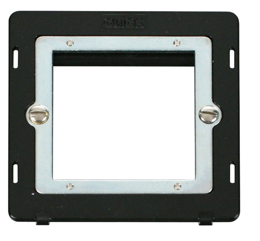 Click Definity Screwless Polar White 1G 2 Module Euro Media Plate