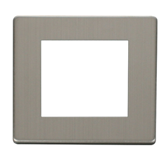 Click Definity Screwless Stainless Steel 1G 2 Module Euro Media Plate