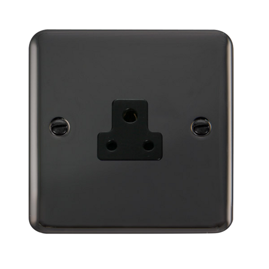 Click Deco Plus Black Nickel 1G 2A Round Pin Single Socket Black Insert