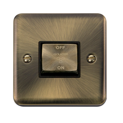 Click Deco Plus Antique Brass 1G Fan Isolator Switch Black Insert