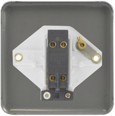 Click Deco Plus Satin Chrome 1G Intermediate Light Switch Black Insert