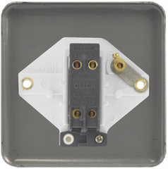 Click Deco Plus Stainless Steel 1G Intermediate Light Switch White Insert