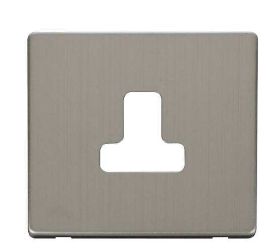 Click Definity Screwless Stainless Steel 1G 5A Round Pin Single Socket Black Insert