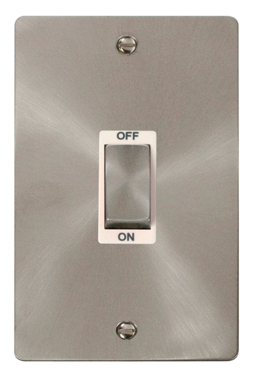 Click Define Brushed Stainless 2G 45A DP Vertical Switch White Insert