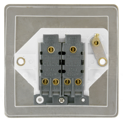 Click Define Brushed Stainless 2G 2W Double Light Switch Black Insert
