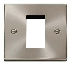 Click Deco Satin Chrome 1G 1 Module Euro Media Plate