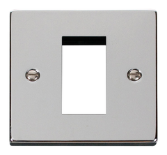 Click Deco Polished Chrome 1G 1 Module Euro Media Plate