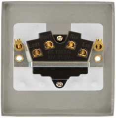 Click Deco Polished Brass 1G 13A Unswitched Fused Connection Unit Black Insert