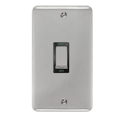 Click Deco Plus Polished Chrome 2G 45A DP Vertical Switch Black Insert