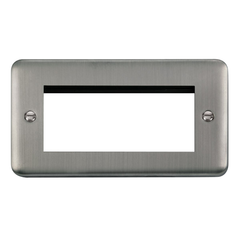Click Deco Plus Stainless Steel 2G 4 Module Euro Media Plate