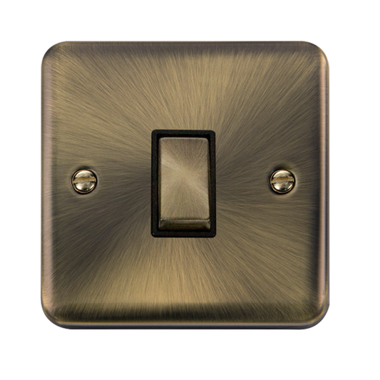 Click Deco Plus Antique Brass 1G Intermediate Light Switch Black Insert