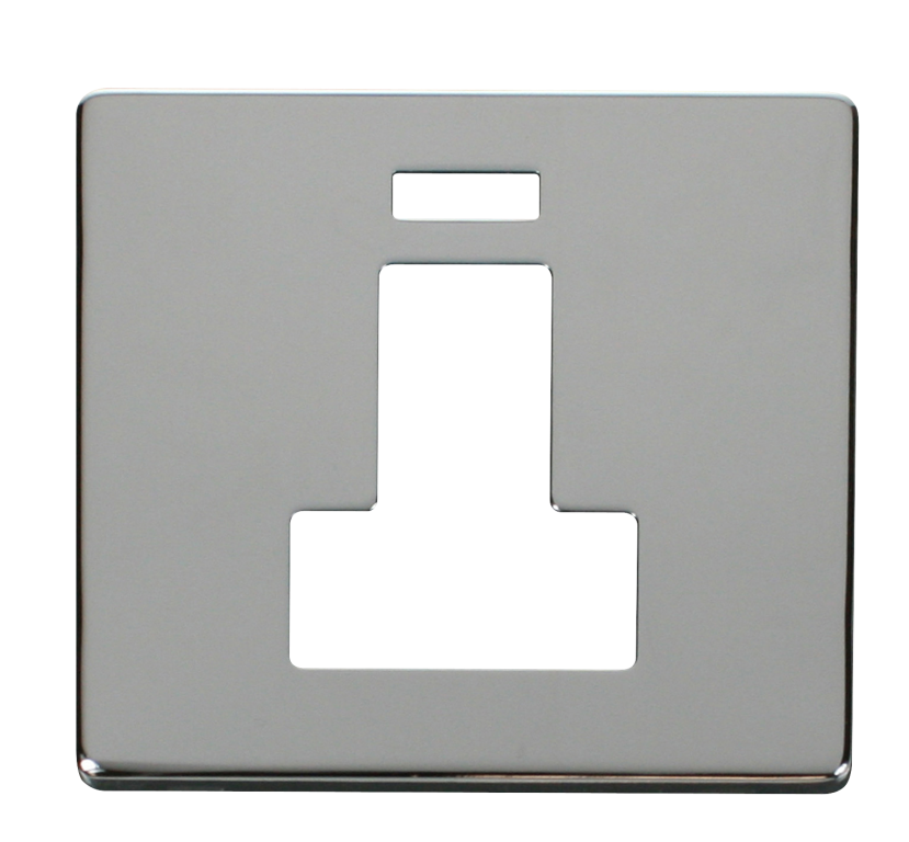 Click Definity Screwless Polished Chrome 1G 13A Switched Fused Connection Unit & Neon Black Insert