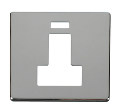 Click Definity Screwless Polished Chrome 1G 13A Switched Fused Connection Unit & Neon Black Insert