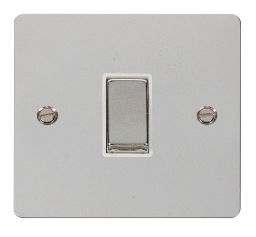Click Define Polished Chrome 1G Intermediate Light Switch White Insert