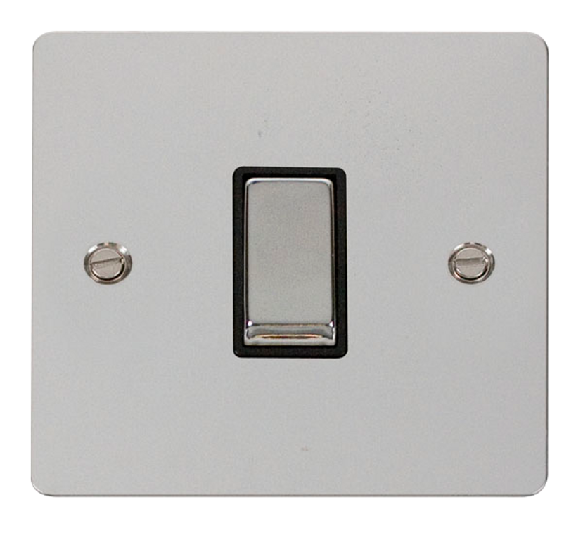 Click Define Polished Chrome 1G 2W Single Light Switch Black Insert
