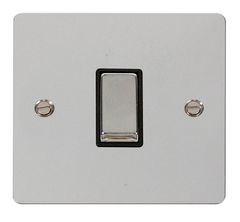 Click Define Polished Chrome 1G 2W Single Light Switch Black Insert