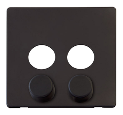Click Definity Screwless Black 2G 2W Double 400W Push On/Off Dimmer