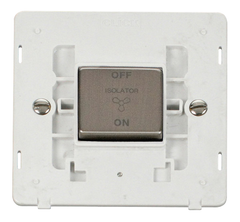 Click Definity Screwless Stainless Steel 1G Fan Isolator Switch White Insert
