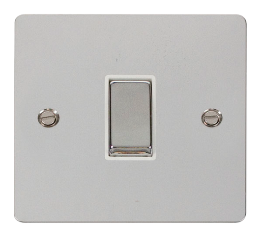 Click Define Polished Chrome 1G 2W Single Light Switch White Insert