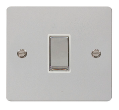 Click Define Polished Chrome 1G 2W Single Light Switch White Insert