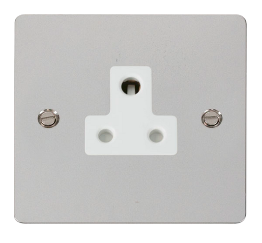 Click Define Polished Chrome 1G 5A Round Pin Single Socket White Insert