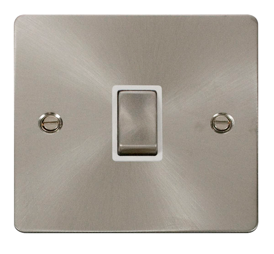 Click Define Brushed Stainless 1G 20A DP Switch White Insert