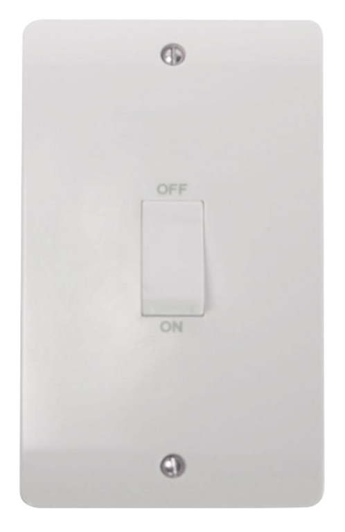 Click Mode White 2G 45A DP Vertical Switch