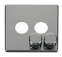 Click Definity Screwless Polished Chrome 2G 2W Double 400W Push On/Off Dimmer