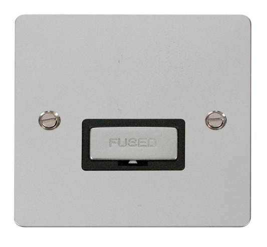 Click Define Polished Chrome 1G 13A Unswitched Fused Connection Unit Black Insert