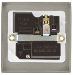 Click Deco Satin Brass 1G 13A Single Switched Socket Black Insert