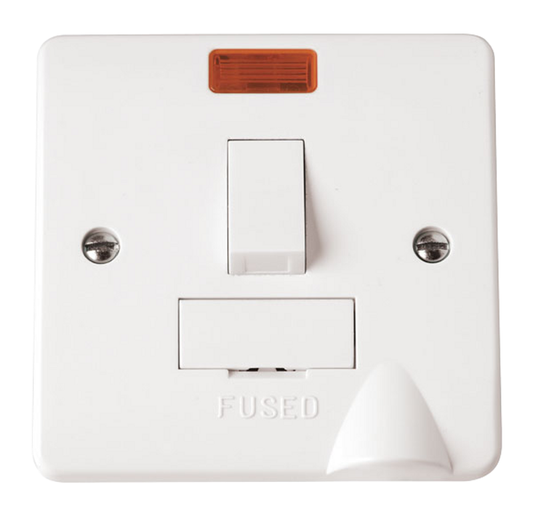 Click Mode White 1G 13A Switched Fused Connection Unit c/w Flex Outlet & Neon