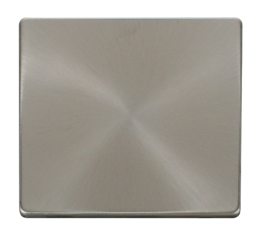Click Definity Screwless Brushed Stainless 1G Single Blank Plate