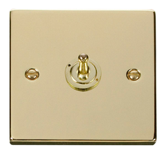 Click Deco Polished Brass 1G 2W Single Dolly Light Switch