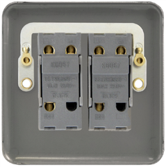Click Deco Plus Satin Chrome 2G 2W Double Dolly Light Switch