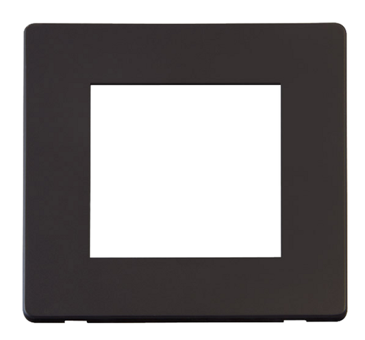Click Definity Screwless Black 1G 2 Module Euro Media Plate