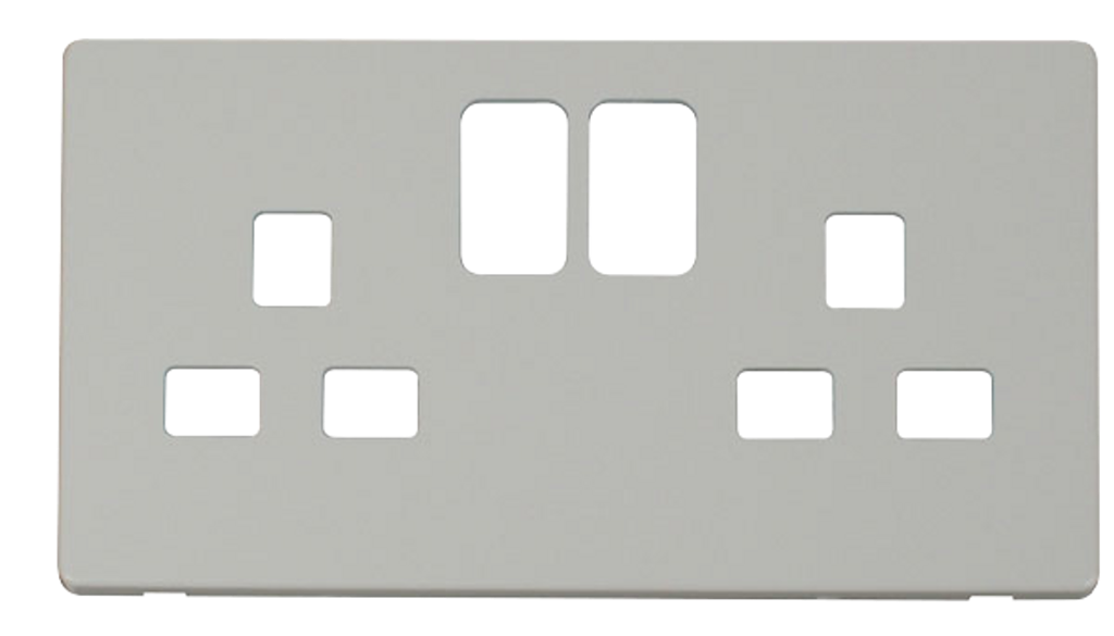 Click Definity Screwless Polar White 2G 13A Double Switched Socket Whi ...
