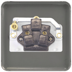 Click Deco Plus Stainless Steel 1G 5A Round Pin Single Socket Black Insert