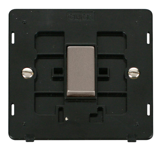 Click Definity Screwless Stainless Steel 1G Intermediate Light Switch Black Insert