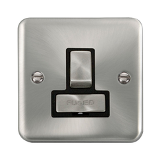 Click Deco Plus Satin Chrome 1G 13A Switched Fused Connection Unit Black Insert