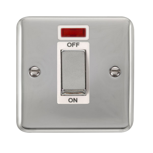Click Deco Plus Polished Chrome 1G 45A DP Switch & Neon White Insert