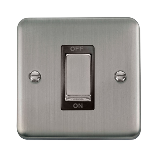Click Deco Plus Stainless Steel 1G 45A DP Switch Black Insert