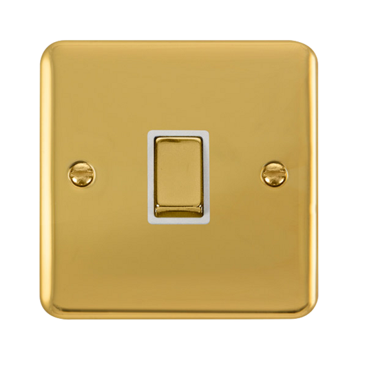 Click Deco Plus Polished Brass 1G 20A DP Switch White Insert