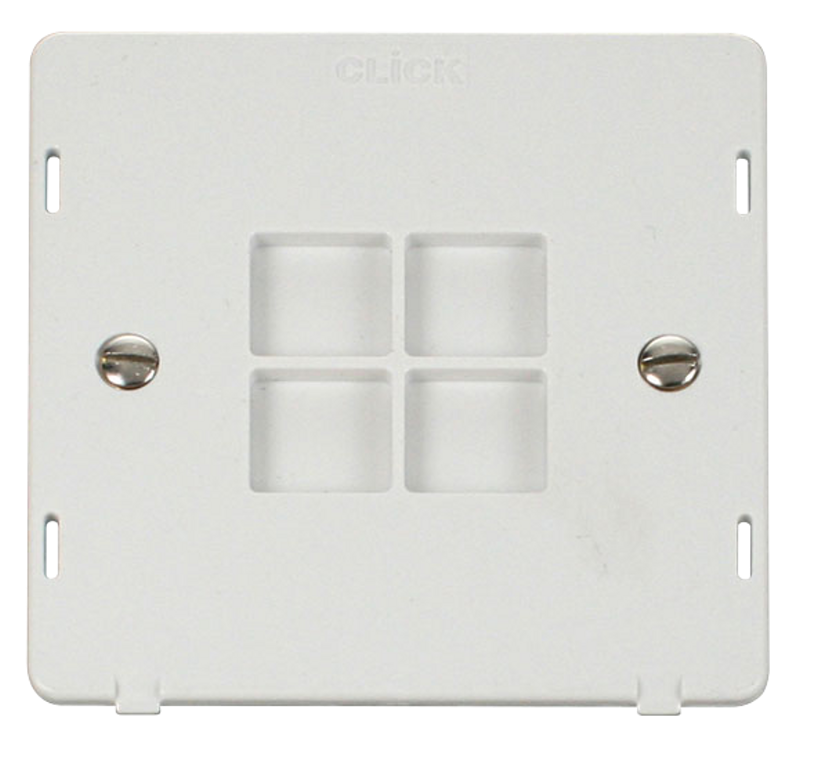 Click Definity Screwless Polar White 1G Single Blank Plate