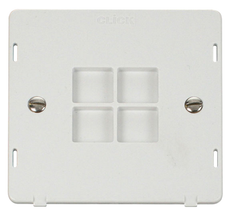Click Definity Screwless Polar White 1G Single Blank Plate