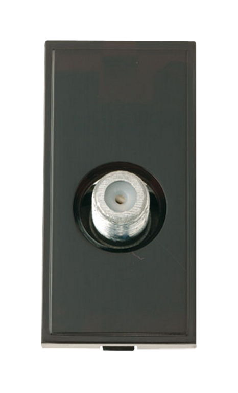 Click Euro Media Black 1 Module F Satellite Outlet Insert