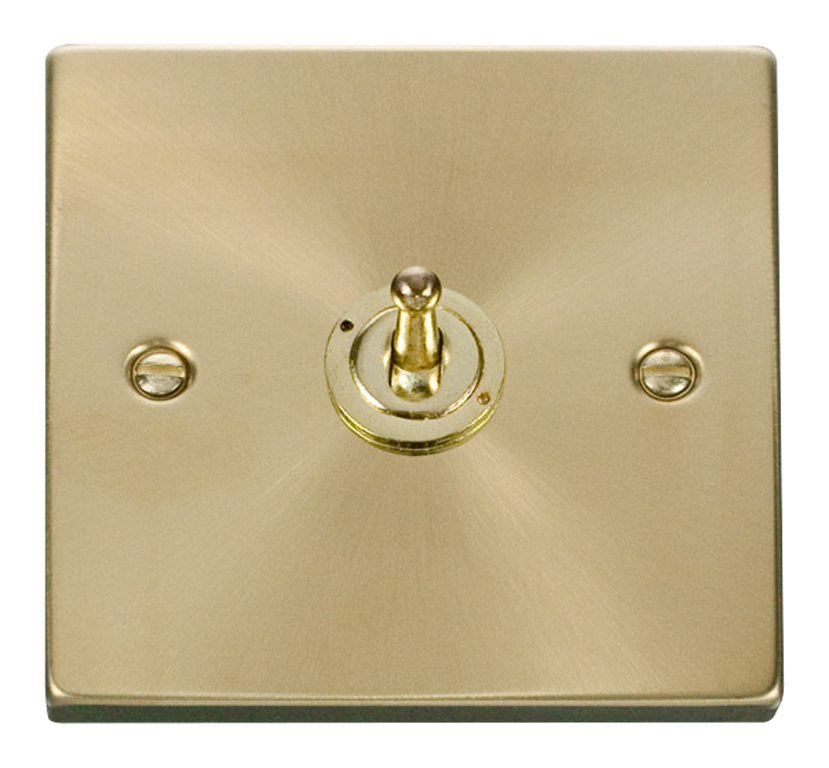 Click Deco Satin Brass 1G 2W Single Dolly Light Switch