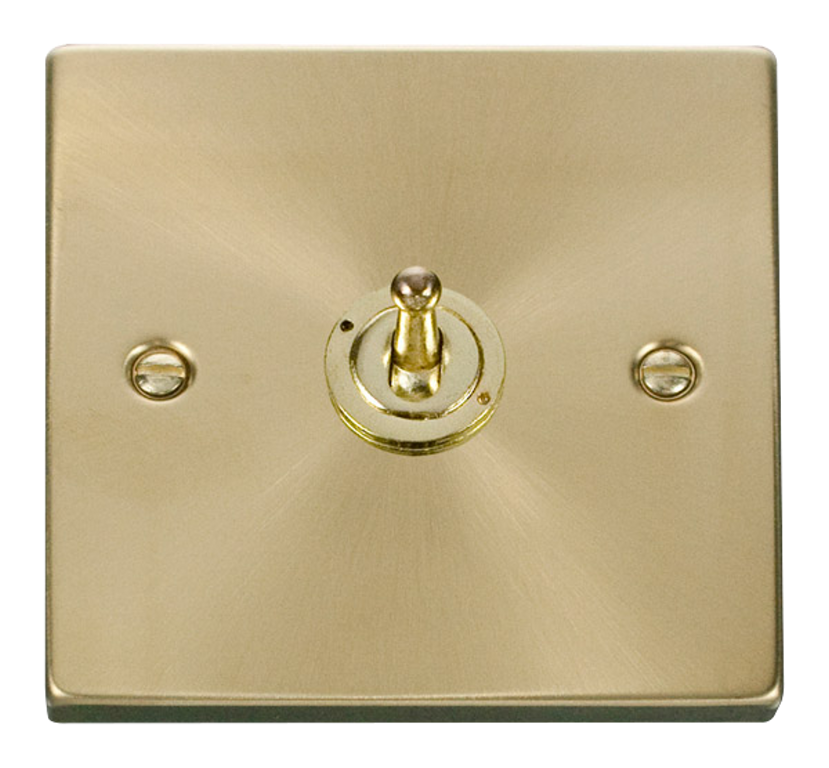 Click Single Light Switch Click Deco Satin Brass 1G 2W Single Dolly Light Switch – Sparky Direct