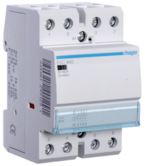 Hager 40 Amp 230V 4NO Contactor Three Module