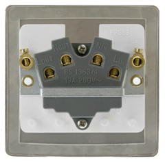 Click Define Polished Chrome 1G 13A Unswitched Fused Connection Unit Black Insert